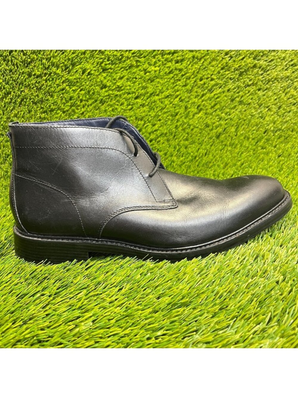 Cole Haan Kennedy Grand Mens Size 9.5 Black Waterproof Leather Chukka Boots